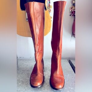 dusica dusica Tan Leather Boots w/ cut out. Sz. 36.5